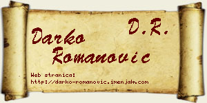 Darko Romanović vizit kartica